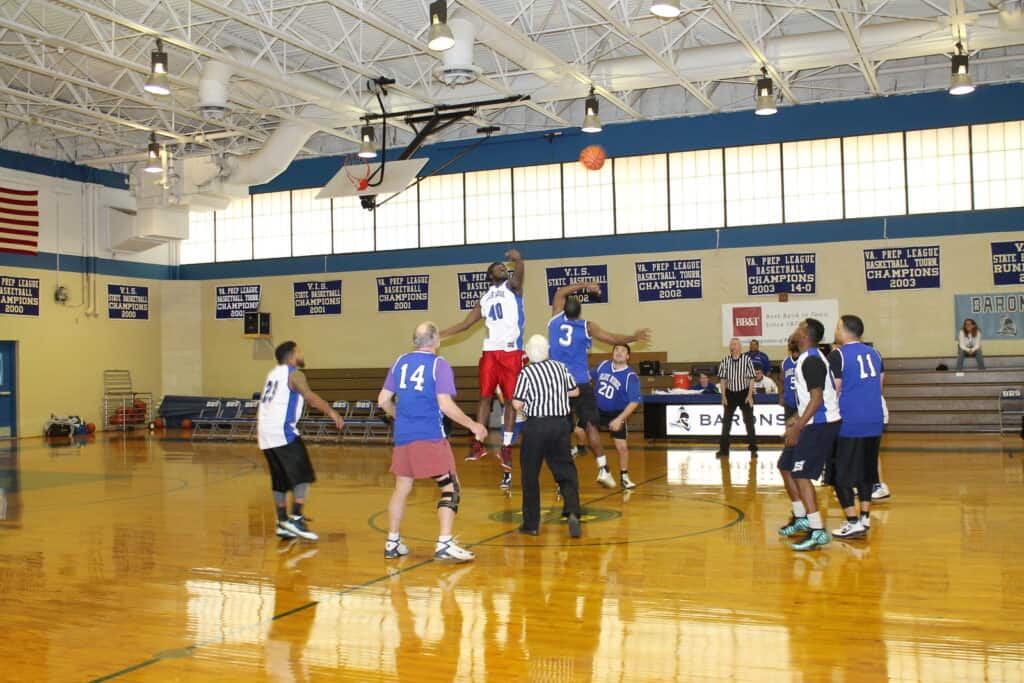alumni basketball game at Blue Ridge School