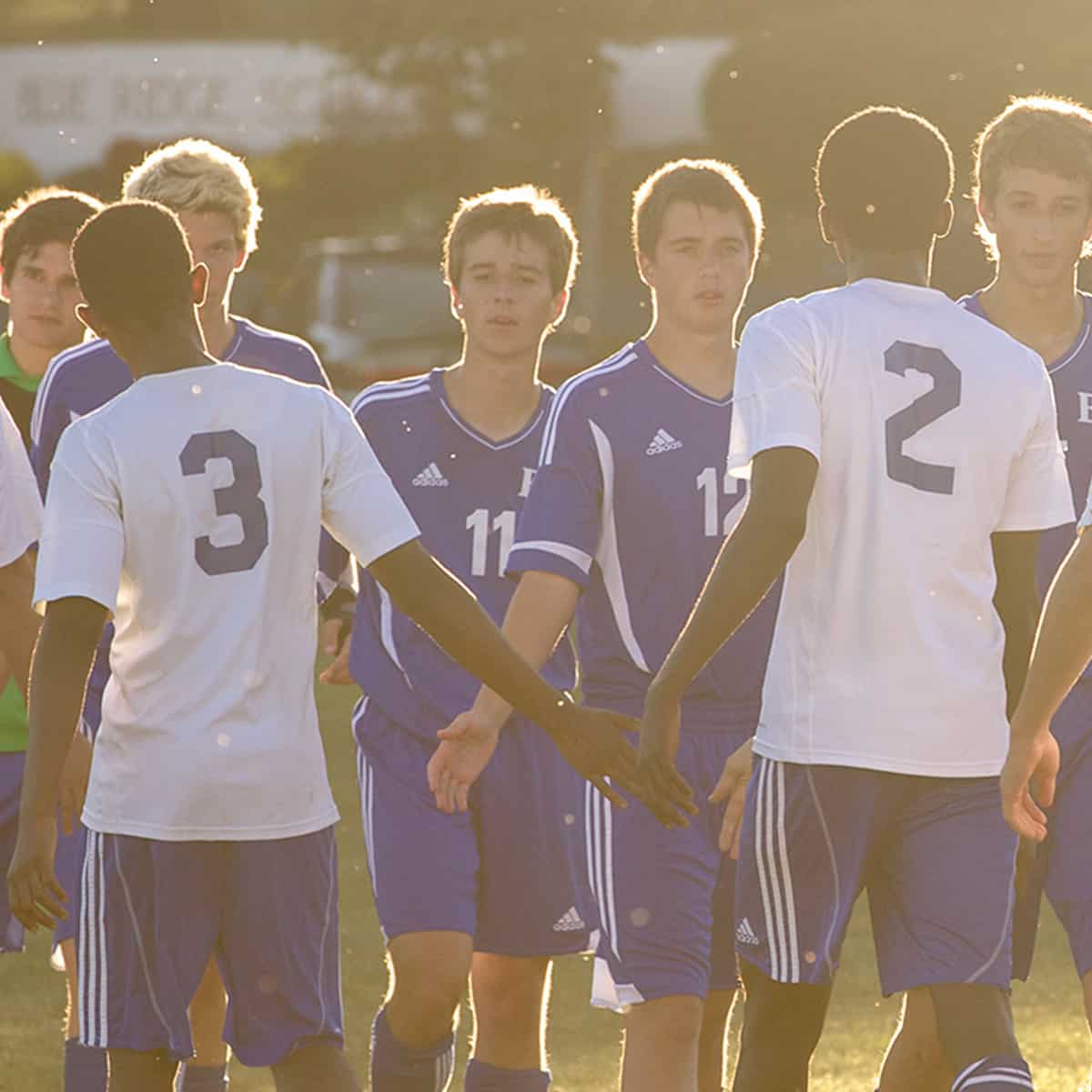 soccer players after a game.